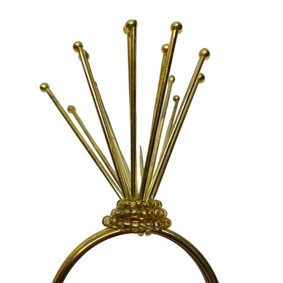 MCM Gold Tone Starburst Napkin Rings Set of 4 - Picture 3 of 4